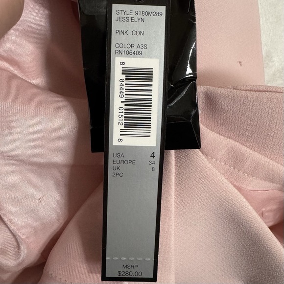 NEW Tahari ASL Blazer Skirt Suit Size 6 4 Bow Pleated Pale Pink Icon 2 Pc Set - Picture 9 of 16